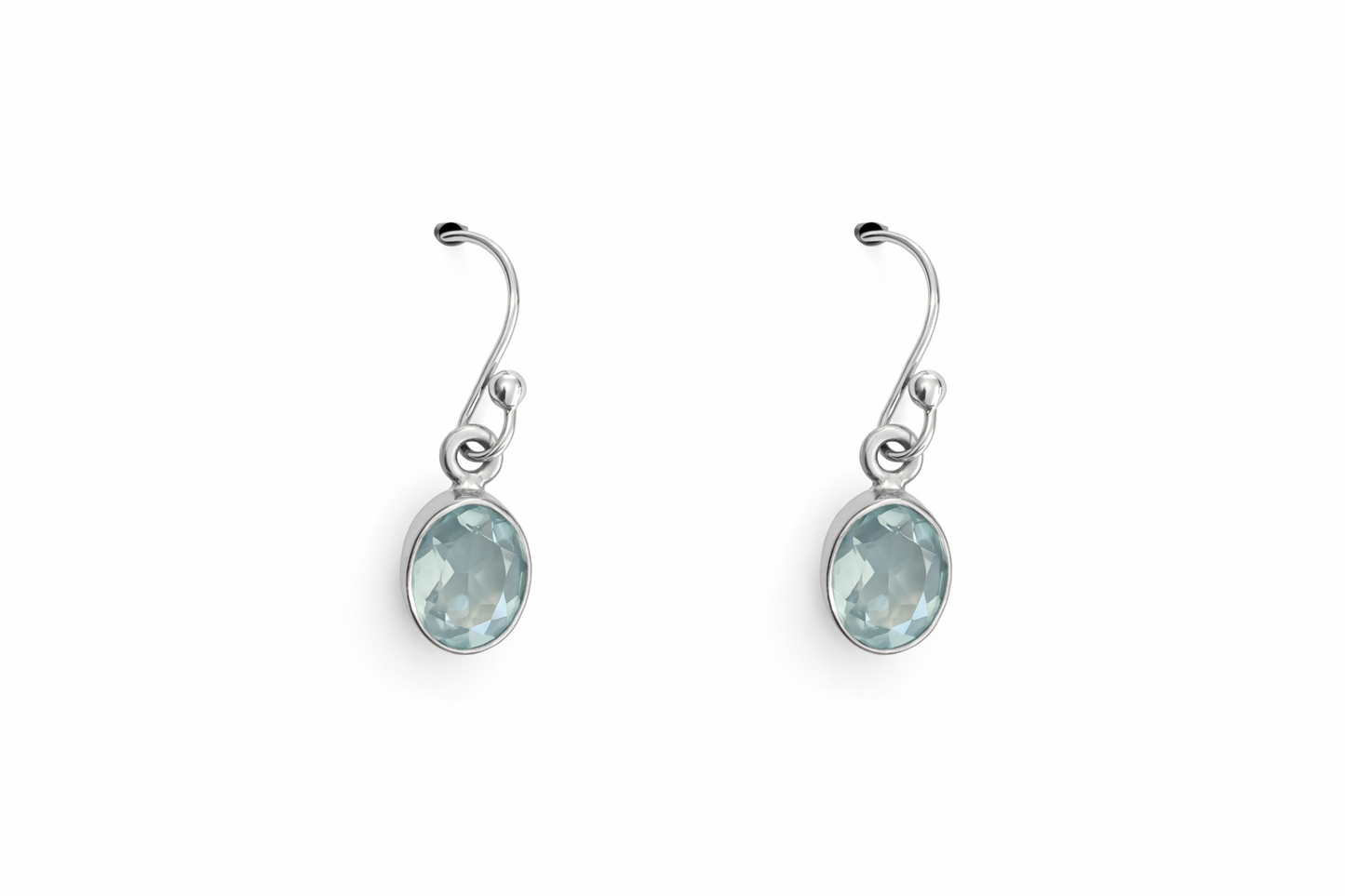 Sterling Silver Blue Topaz Dangle Earrings