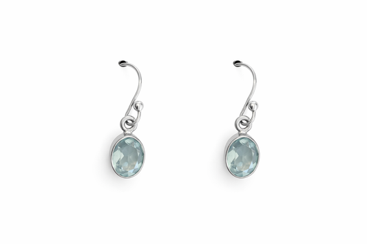 Sterling Silver Blue Topaz Dangle Earrings