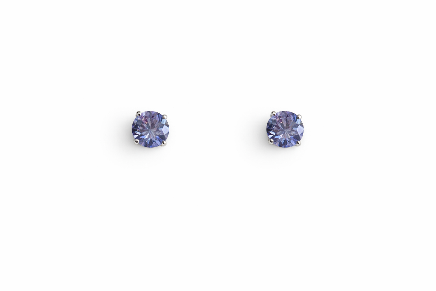 Sterling Silver Irradiated Tanzanite Stud Earrings New