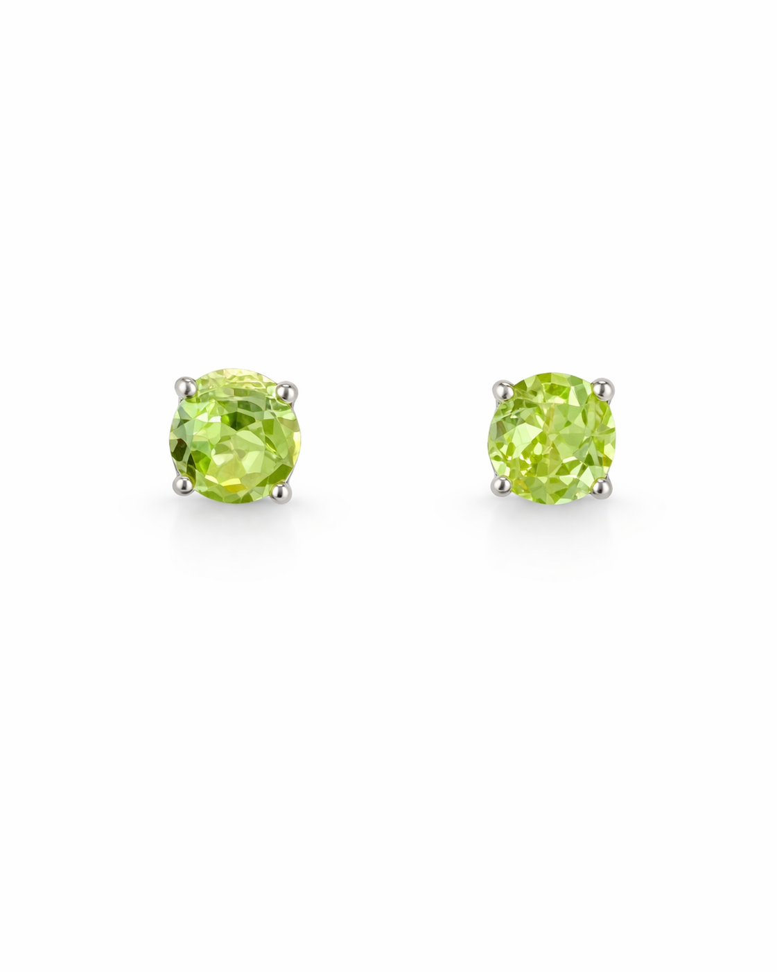 Sterling Silver Peridot Stud Earrings