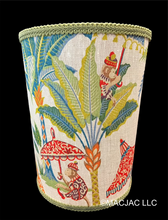 Load image into Gallery viewer, Monkey Fabric Covered Wastebasket