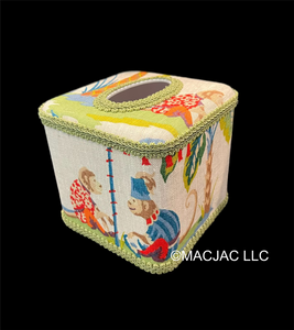 Monkey Fabric Covered Tissue Box Cover