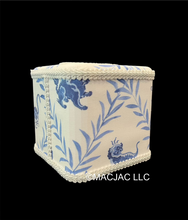 Load image into Gallery viewer, Foo Dog Fabric Covered Tissue Box Cover