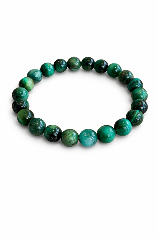 Green Tiger's Eye 8MM Beaded Bracelet