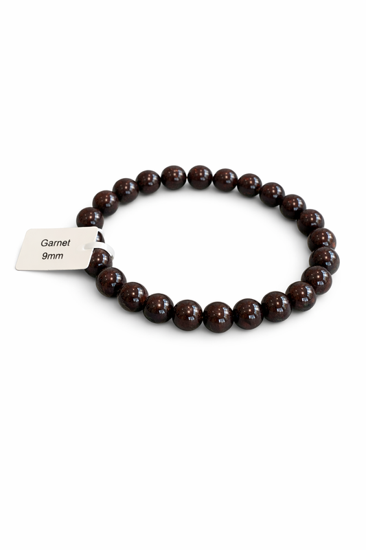 Garnet 8MM Beaded Bracelet New