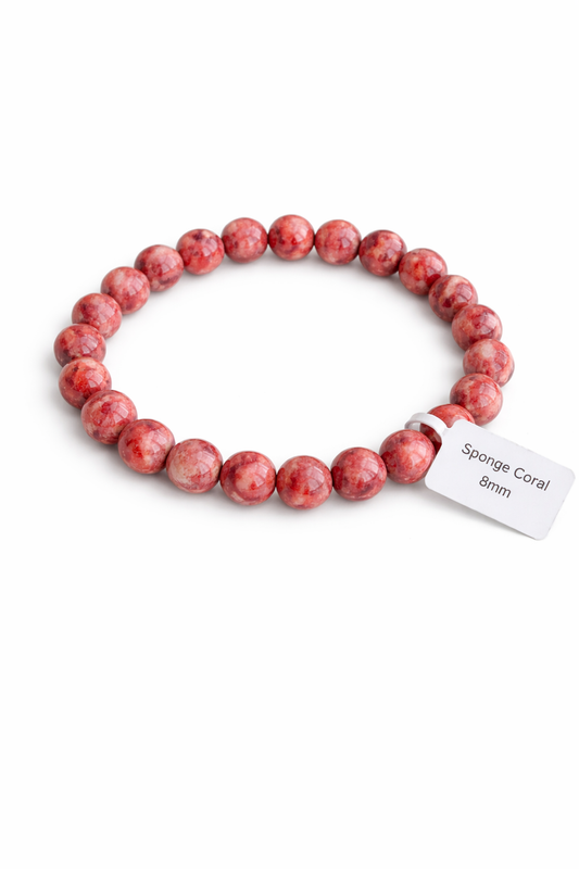 Sponge Coral 8MM Beaded Bracelet