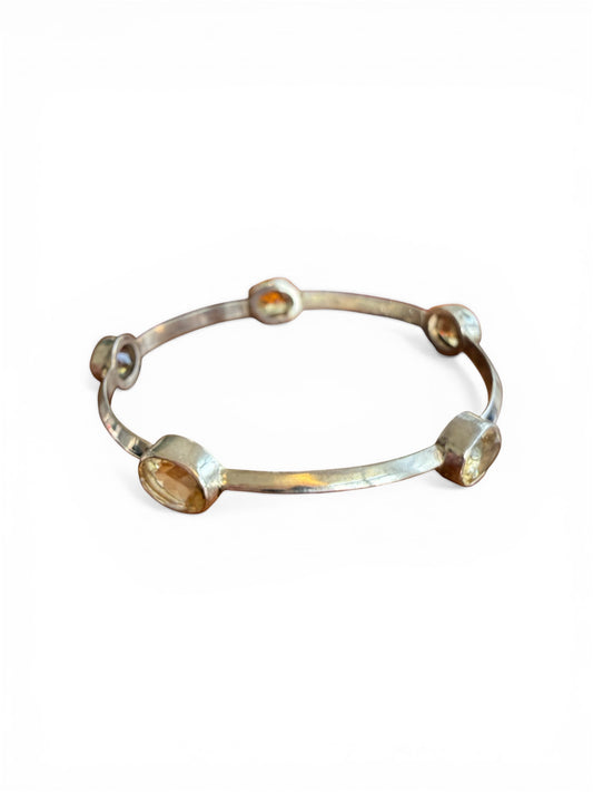 Sterling Silver Citrine Bangle Bracelet
