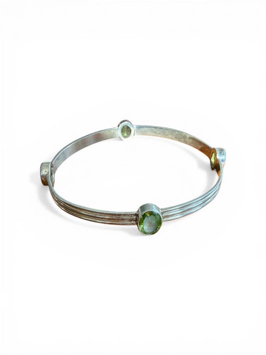 Sterling Silver Peridot Bangle