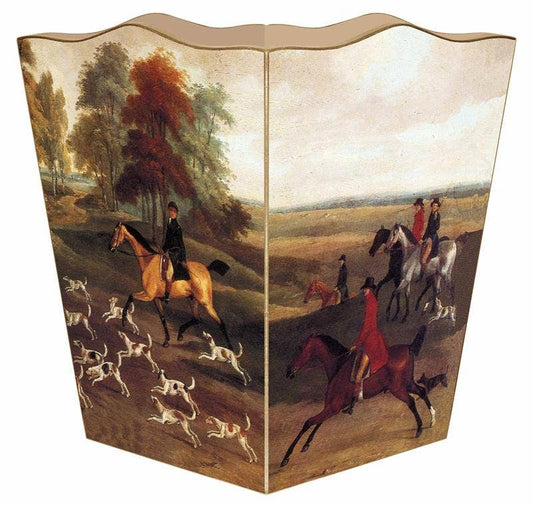 Marye-Kelley English Hunt Scene Wastepaper Basket