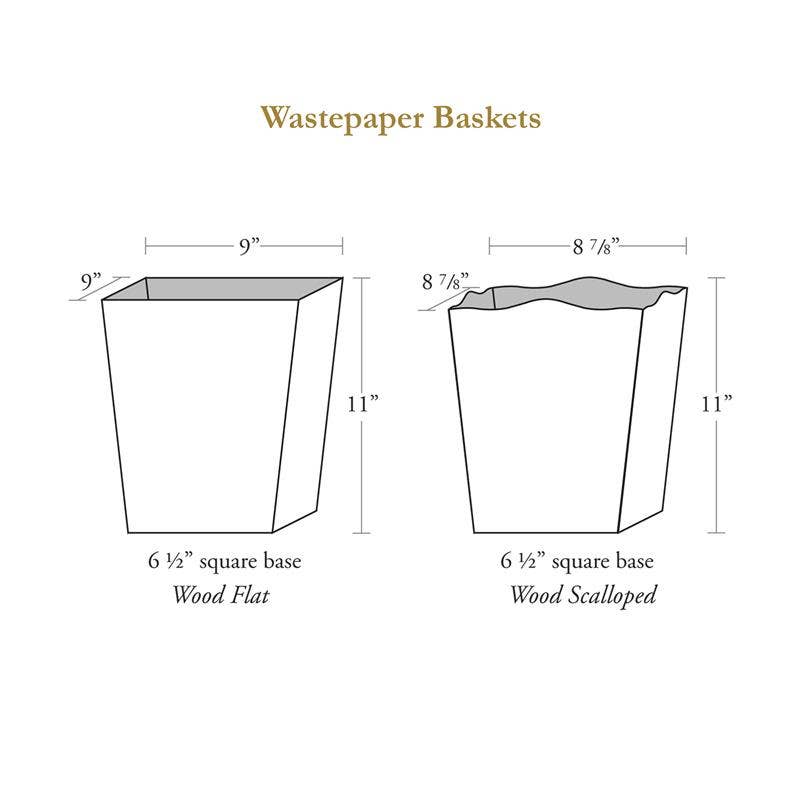 WB227-English Hunt Scene Wastepaper Basket: Wood Scalloped Top