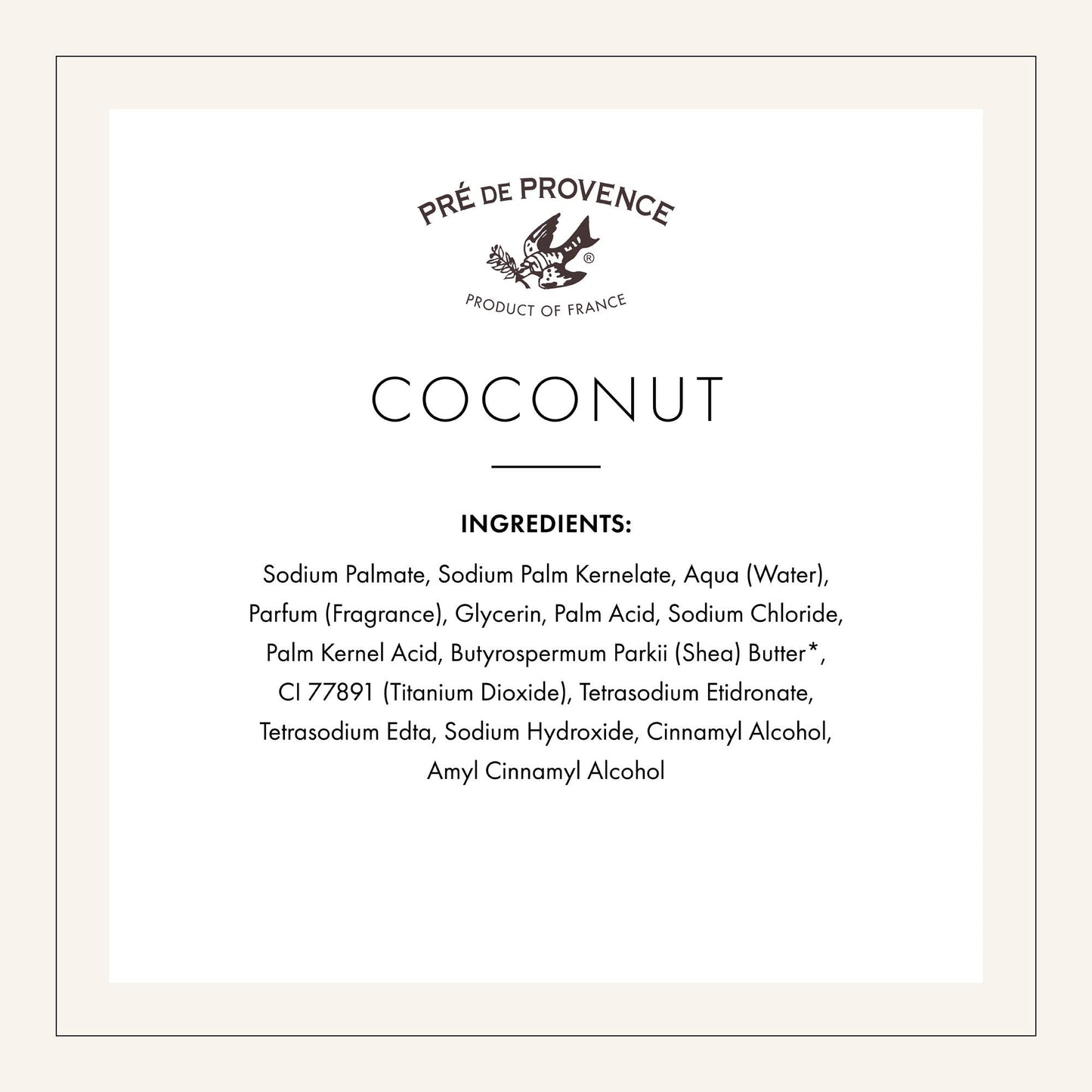Pre De Provence Coconut Soap Bar 150g