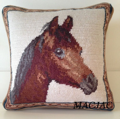 Horse Needlepoint Pillow 10