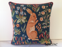 Load image into Gallery viewer, Rabbit Stand Up Extract Tapestry Pillow 19&quot;x19&quot; Made in France