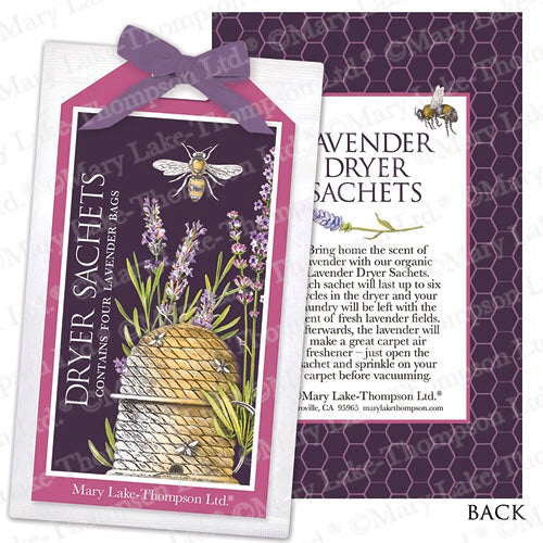 Mary Lake Thompson Organic Botanical Lavender Dryer Sachet Pack of 4
