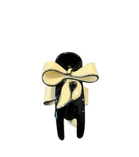 Load image into Gallery viewer, Ponytail Bow Jaw Hair Clip Cream/Black