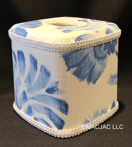 Springtime Blue Covered Tissue Box Cover