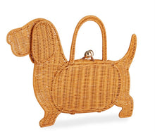 Load image into Gallery viewer, Serpui Wicker Angel Dog Purse Handbag