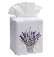 Load image into Gallery viewer, Lavender Bucket Natural Linen/Cotton Tissue Box Cover