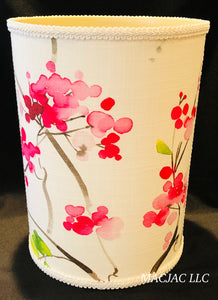 Cherry Blossom Fabric Covered Wastebasket ***In Stock***