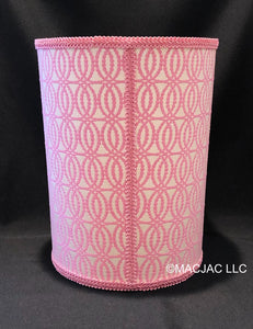 Confection Pink Fabric Covered Wastebasket