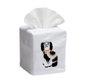 Staffordshire Dog Black/White Natural Linen/Cotton Tissue Box Cover