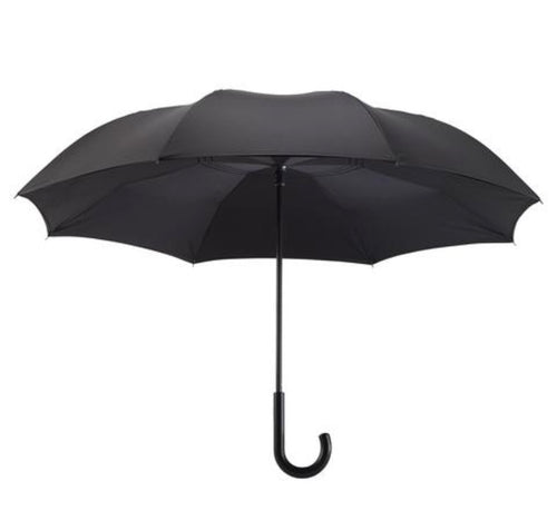Galleria Black Stick Umbrella Reverse Close