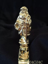 Load image into Gallery viewer, Brass Santa w/Wreath Stocking Hook Holder