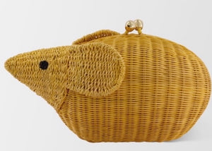 Serpui Wicker Nutcracker Mouse Purse Handbag New