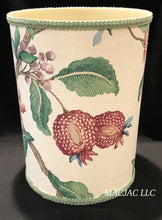 Load image into Gallery viewer, Arboretum Plum Fabric Covered Wastebasket ***In Stock***