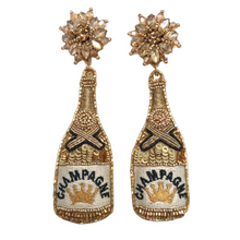 Load image into Gallery viewer, Champagne Bottle Beaded Earrings