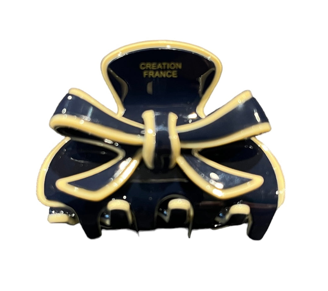 MACJACLLC Chanel Inspired France Creation Preppy Bow Jaws Hair Clip
