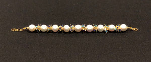 Baroque Pearl Bracelet with Blue Clusters