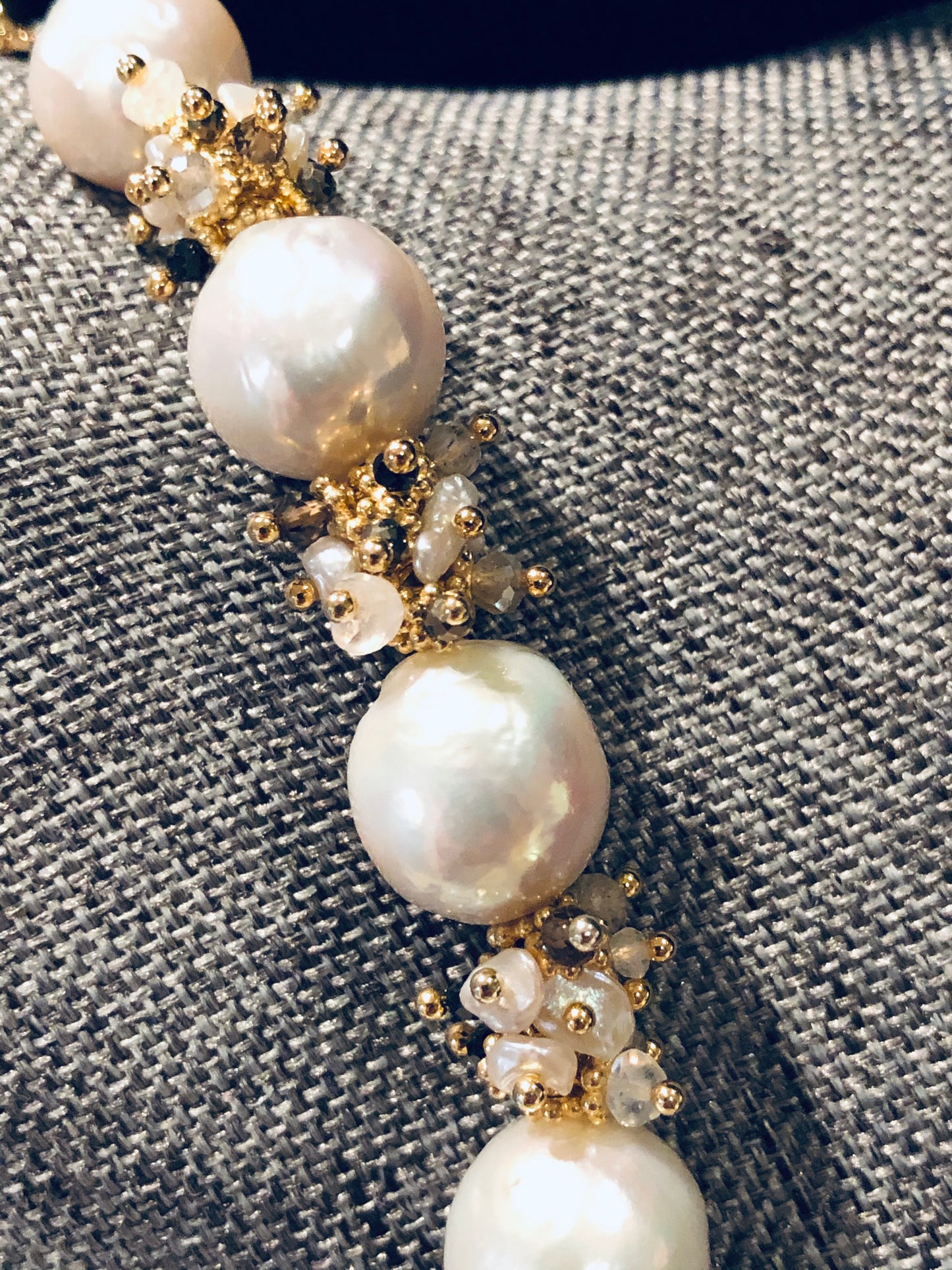 Baroque Pearl Necklace with Moonstones