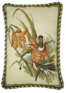 Hummingbirds Needlepoint/Pettipoint Pillow 12”x16”