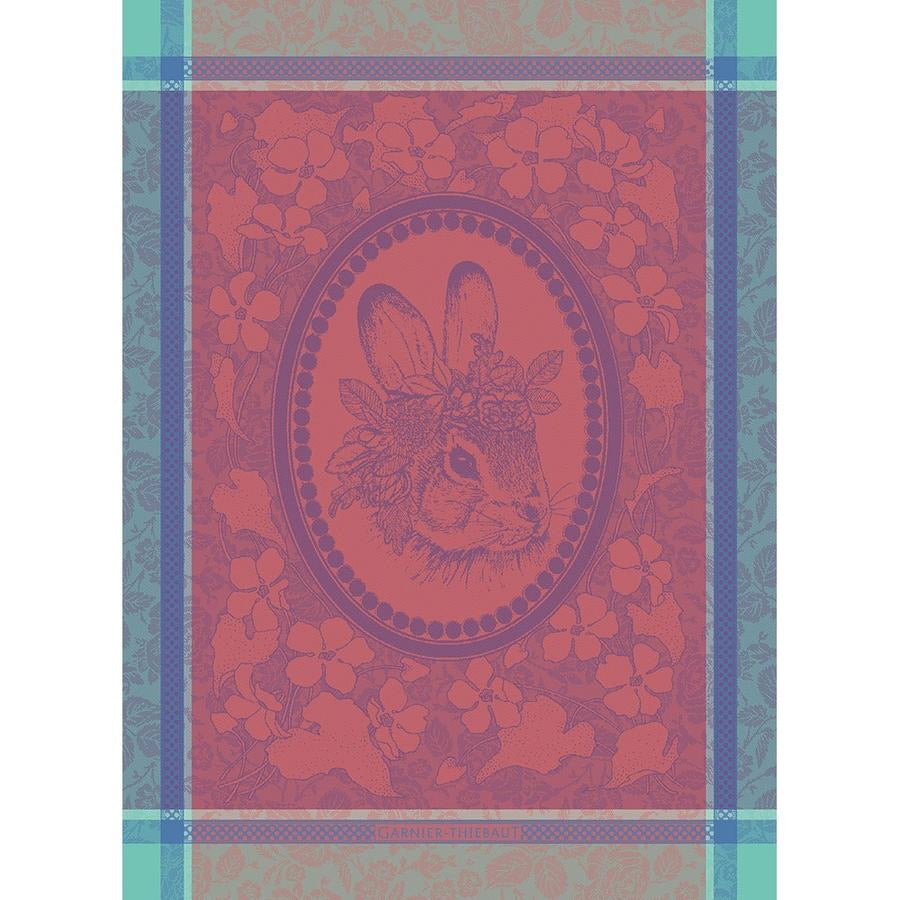 Garnier-Thiebaut French Country Kitchen Dish Tea Towel Madame Lapin Rose