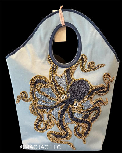 Beaded Octopus Key Hole Tote Bag Lined