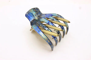 Large Jaw/Yoga Hair Clip in Shades of Blue Made in France