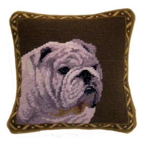 Bulldog Needlepoint Pillow 10