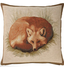 Load image into Gallery viewer, Fox (Le Renard) Tapestry Pillow 19” x 19” Made in France NWT