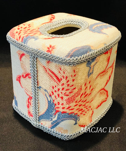 Cottage Blue Fabric Covered Tissue Box Cover ***In Stock***
