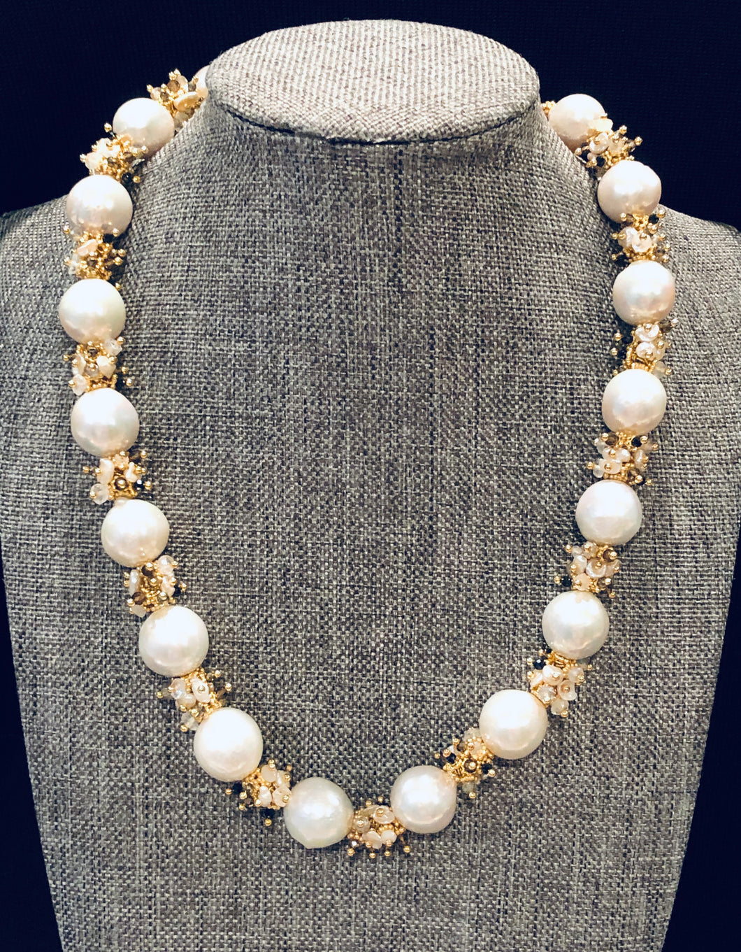 Baroque Pearl Necklace with Moonstones