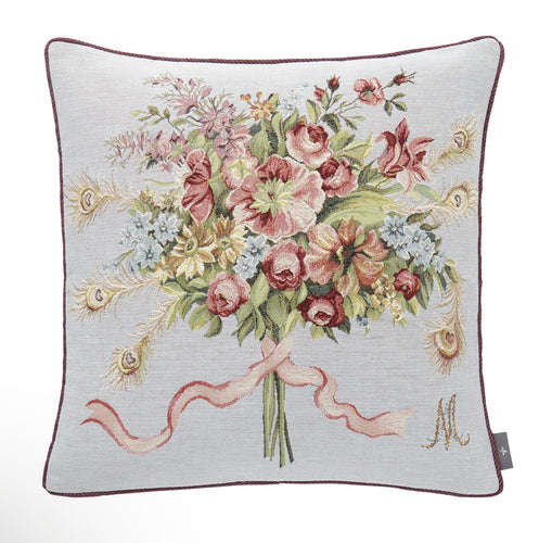 Marie Antoinette Large Bouquet Tapestry Pillow 19” x 19” Made In France