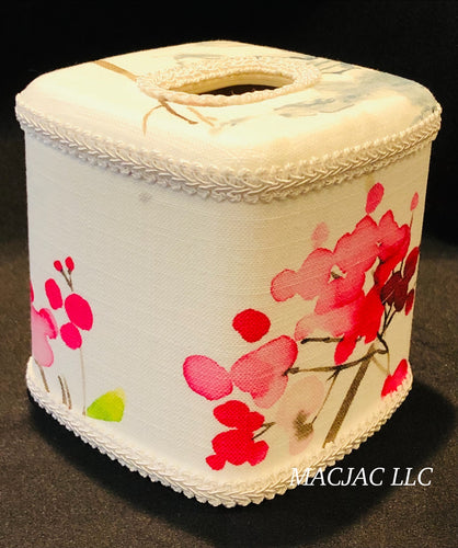 Cherry Blossom Fabric Covered Tissue Box Cover ***In Stock***