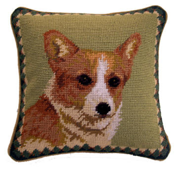 Corgi Dog Needlepoint Pillow 10