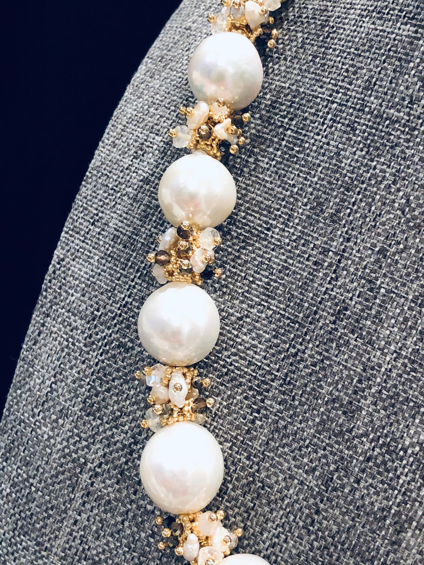 Baroque Pearl Necklace with Moonstones