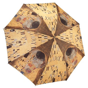 Galleria Gustav Klimt "The Kiss" Reverse Close Folding Umbrella