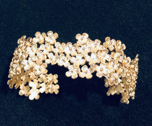 18K Gold Vermeil Flower Cluster Cuff