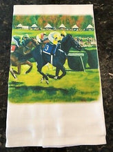Load image into Gallery viewer, Off To The Races Horse Cotton Huck Towel 18&quot;x31&quot;