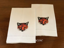 Load image into Gallery viewer, Fox Mask Bar/Hand Linen Towels (set of 2)