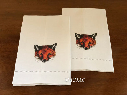 Fox Mask Bar/Hand Linen Towels (set of 2)